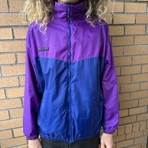 Vintage 90s Nylon Colorblock Lined Columbia Ski Jacket ~ Size Large